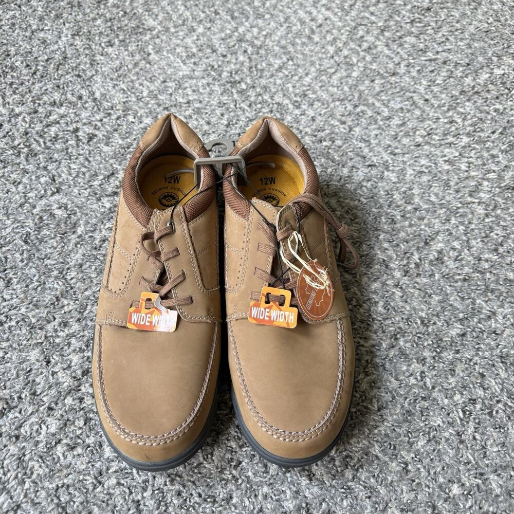 Earth Spirit Mens Gelron Cushion Leather Shoe Lace Up Brown Wide Width 12 W New